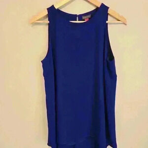 Vince Camuto Sleeveless Flowy Top Blouse in Cobalt Blue Size S Officecore